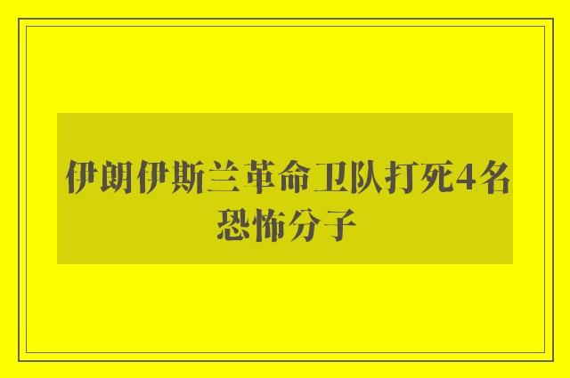 伊朗伊斯兰革命卫队打死4名恐怖分子