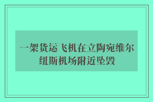 一架货运飞机在立陶宛维尔纽斯机场附近坠毁