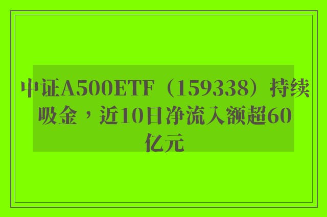 中证A500ETF（159338）持续吸金，近10日净流入额超60亿元